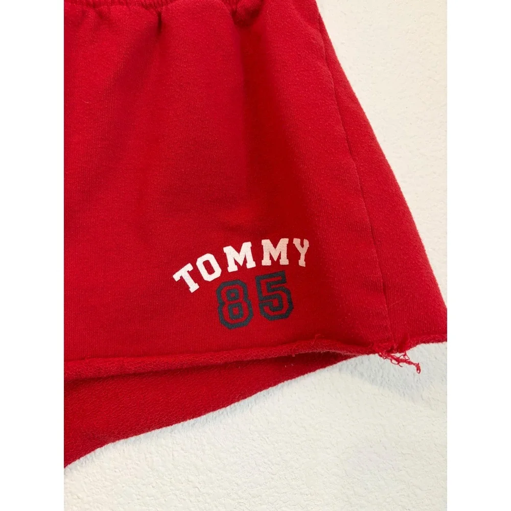Tommy Hilfiger‎ Womens Red Tommy 85 Graphic Fleece Lounge Shorts Size Medium